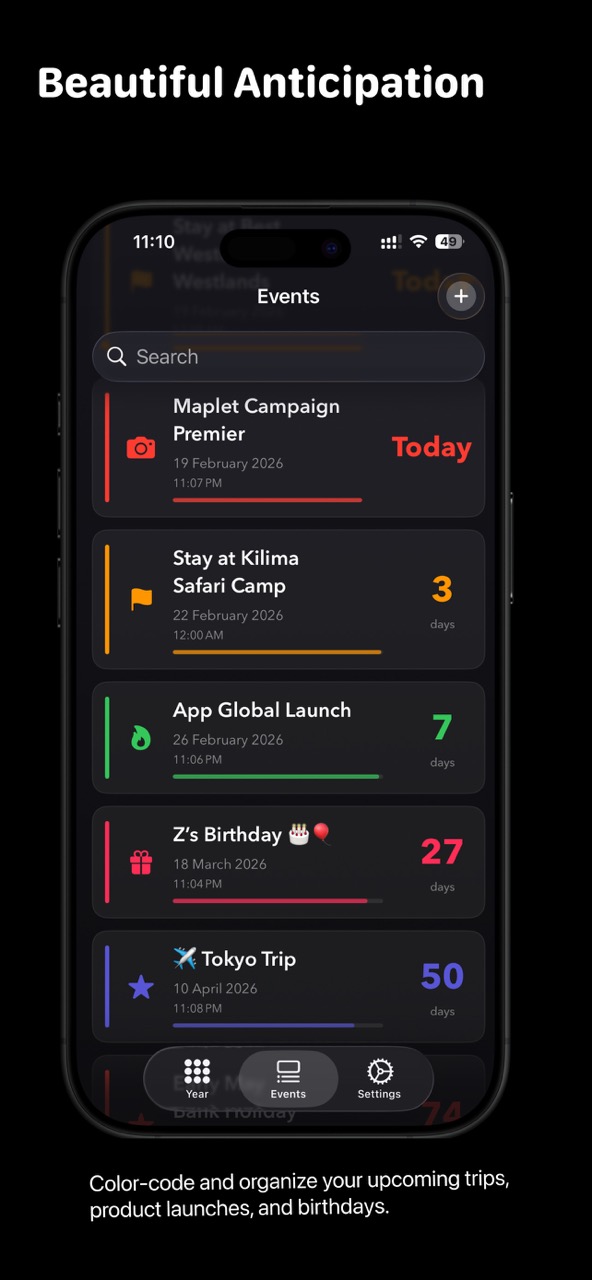 DaysLeft app screenshot