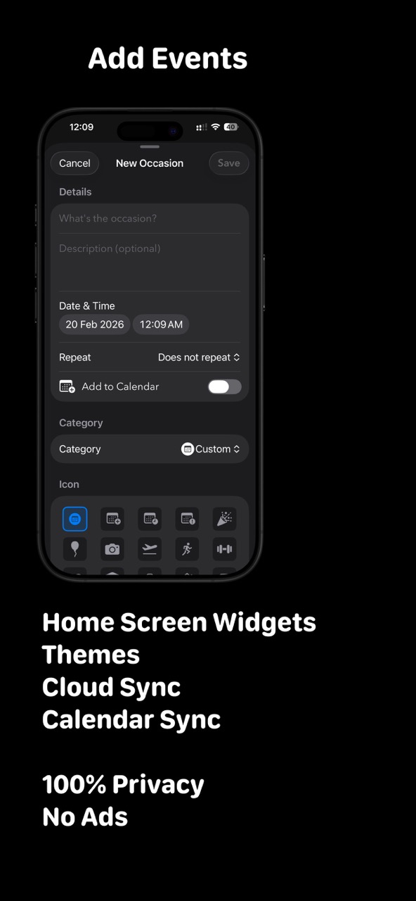 DaysLeft app screenshot